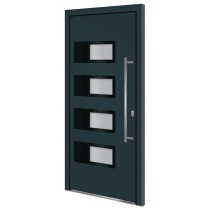 Front Door Anthracite 100x210 cm Aluminium and PVC