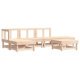 6-tlg. Garten-Lounge-Set Grau Massivholz Kiefer