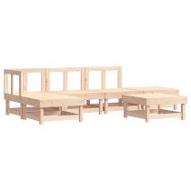 6-tlg. Garten-Lounge-Set Grau Massivholz Kiefer