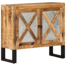 Sideboard 80x30x71 cm Solid Rough Wood Mango and Metal