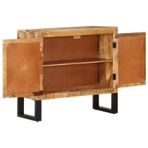 Sideboard 80x30x71 cm Solid Rough Wood Mango and Metal