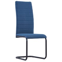 Cantilever Dining Chairs 6 pcs Yellow Fabric