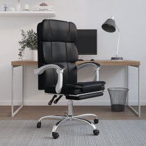 Reclining Office Chair Brown Faux Leather