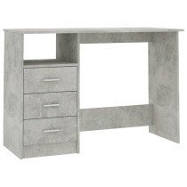 Schreibtisch mit Schubladen Betongrau 110×50×76cm Holzwerkstoff