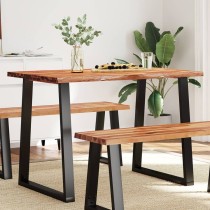 Dining Table with Live Edge 200x90x75 cm Solid Wood Acacia