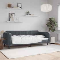 Day Bed Light Grey 90x190 cm Velvet