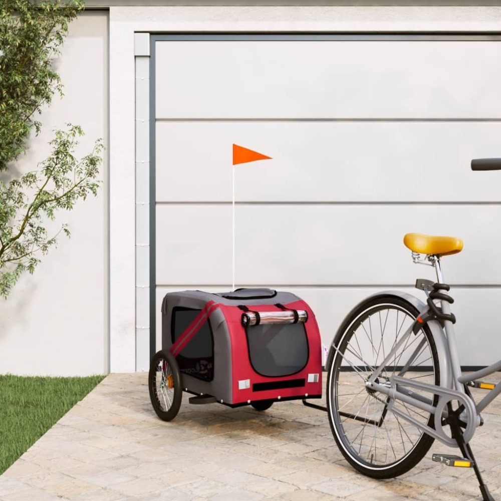 Pet Bike Trailer Yellow and Grey Oxford Fabric and Iron
