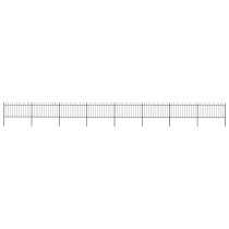 Garden Fence with Hoop Top Steel 5.1x1.2 m Black