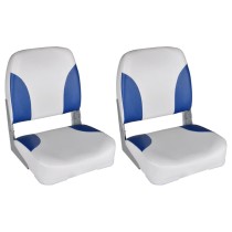 Boat Seat Foldable Backrest With Blue-white Pillow 41x36x48cm