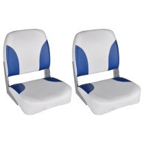 Boat Seat Foldable Backrest With Blue-white Pillow 41x36x48cm