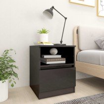 Bed Cabinets 2 pcs High Gloss Black 40x40x50 cm Engineered Wood