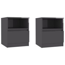 Bed Cabinets 2 pcs High Gloss Black 40x40x50 cm Engineered Wood