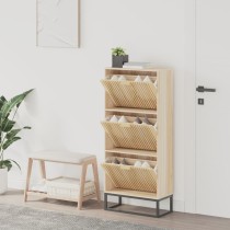 Shoe Cabinet White 52x25x120 cm Engineered Wood