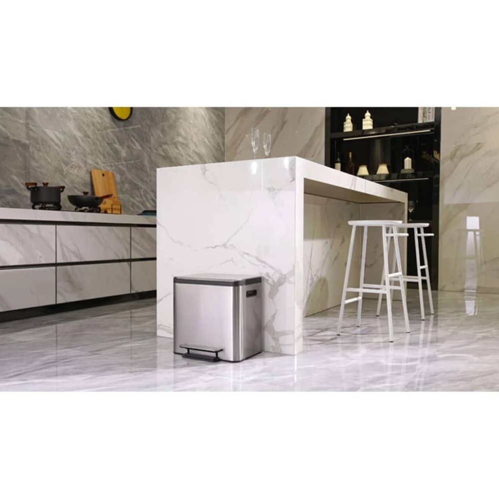 EKO Pedal Bin EcoCasa 30+15 L Matte Silver