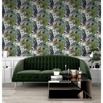 DUTCH WALLCOVERINGS Tapete Passion Flower Weiß und Grün