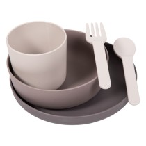 Bo Jungle 5 Piece Baby Tableware Set CPLA Grey