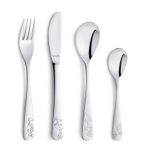 Amefa 4-Piece Children Cutlery Set Forest friends High-gloss Silver