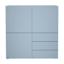 FMD Cabinet with 3 Drawers and 3 Doors 99x31.5x101.2 cm Blue