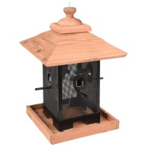 FLAMINGO Bird Feeder Silo Zulma 22 cm Wood Black and Brown