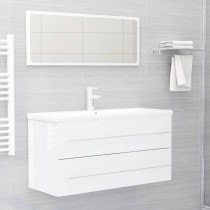 2 Piece Bathroom Furniture Set Concrete Grey Engineered Wood