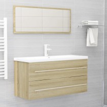 2 Piece Bathroom Furniture Set Concrete Grey Engineered Wood