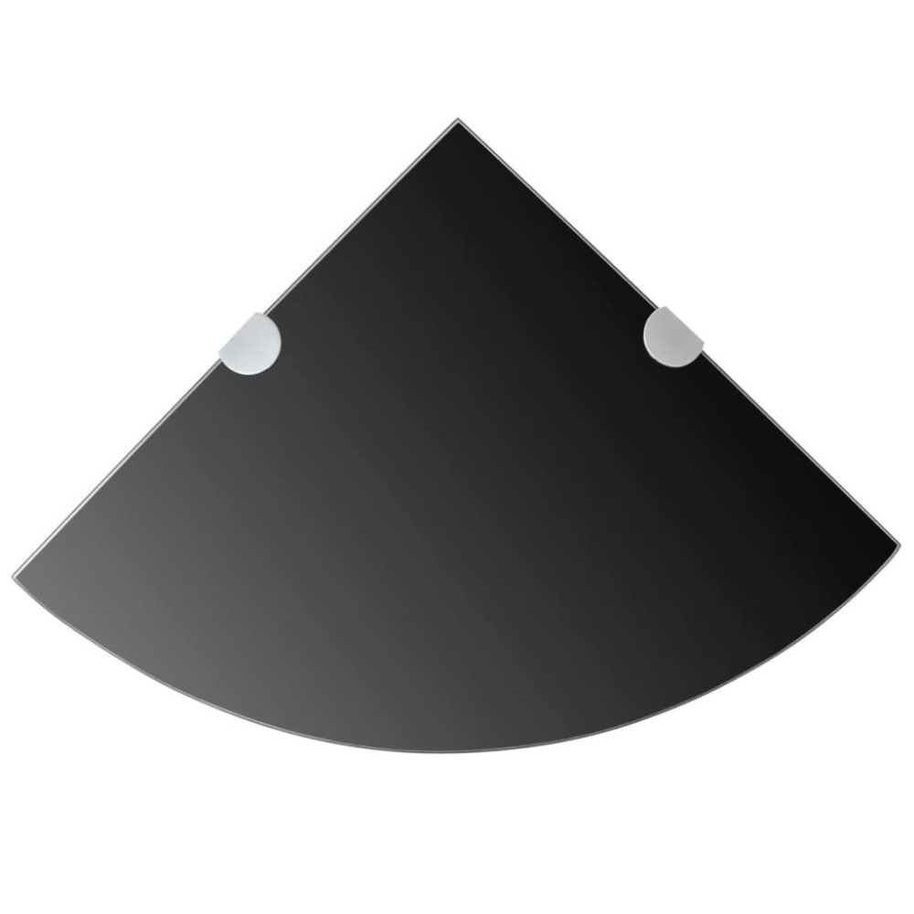 Eckregale 2 Stk. mit verchromten Halterungen Glas Transparent