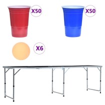 Bier-Pong-Tisch mit Tassen und Bällen Klappbar 240 cm