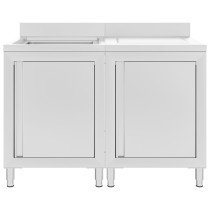 Commercial Kitchen Sink Cabinet Stainless Steel 120x60x96 cm