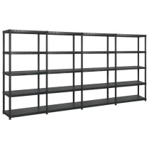 Storage Shelf 5-Tier Black 91.5x45.7x185 cm Plastic
