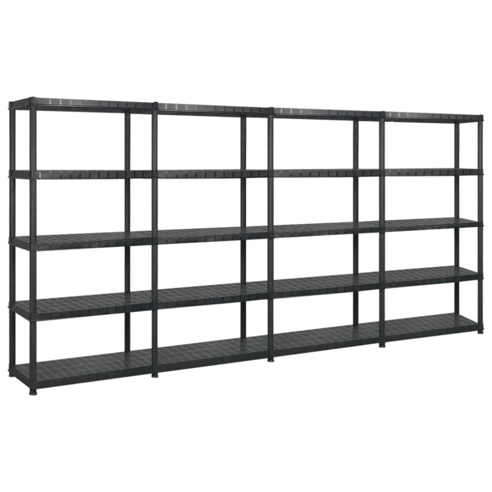 Storage Shelf 5-Tier Black 91.5x45.7x185 cm Plastic