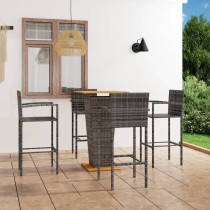 5 Piece Garden Bar Set Black