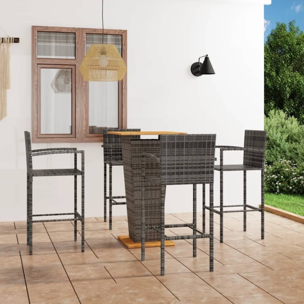 5 Piece Garden Bar Set Black