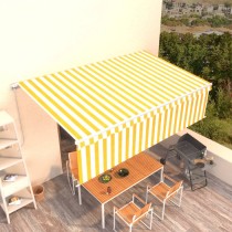 Manual Retractable Awning with Blind 4.5x3m Orange&Brown