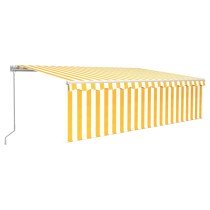 Manual Retractable Awning with Blind 4.5x3m Orange&Brown