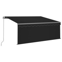 Manual Retractable Awning with Blind&LED 3.5x2.5m Anthracite