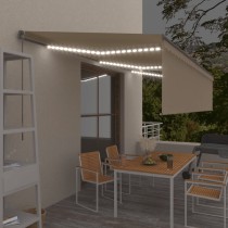 Markise Manuell Einziehbar mit Rollo & LED 3x2,5 m Anthrazit