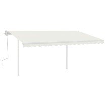Markise Manuell Einziehbar mit Pfosten 3x2,5 m Blau & Weiß