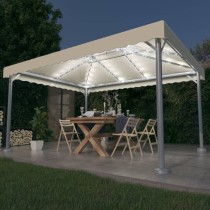 Gazebo with LED String Lights 400x300 cm Anthracite Aluminium