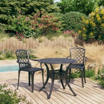3 Piece Bistro Set Cast Aluminium White