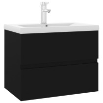 Sink Cabinet with Built-in Basin Brown Oak Engineered Wood