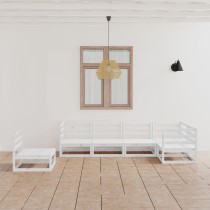 6-tlg. Garten-Lounge-Set Honigbraun Massivholz Kiefer