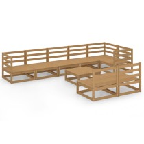9 Piece Garden Lounge Set Solid Pinewood