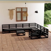 10 Piece Garden Lounge Set Solid Pinewood