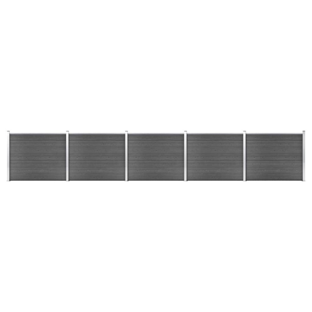 Fence Panel WPC 175x146 cm Black