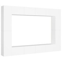 8 Piece TV Cabinet Set High Gloss Grey Engineered Wood