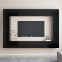 8 Piece TV Cabinet Set High Gloss Grey Engineered Wood