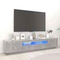 TV Cabinet with LED Lights Black 200x35x40 cm