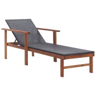 Sun Lounger Poly Rattan and...