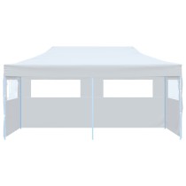 Folding Pop-up Partytent with Sidewalls 3x6 m Steel White