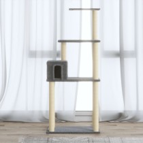 Cat Tree with Sisal Scratching Posts Cream 147 cm